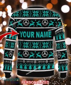 NEW Family F1 Racing Mercedes AMG PETRONAS F1 Team Ugly Christmas Sweater Gift For Adult - F1 Racing Mercedes AMG PETRONAS F1 Team Ugly Christmas Sweater For Men And Women Photo 2