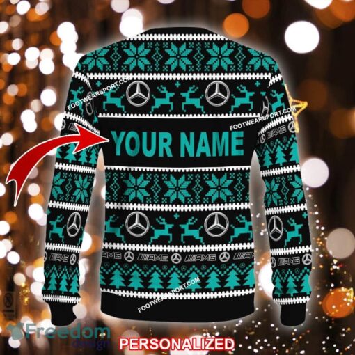 NEW Family F1 Racing Mercedes AMG PETRONAS F1 Team Ugly Christmas Sweater Gift For Adult - F1 Racing Mercedes AMG PETRONAS F1 Team Ugly Christmas Sweater For Men And Women Photo 2