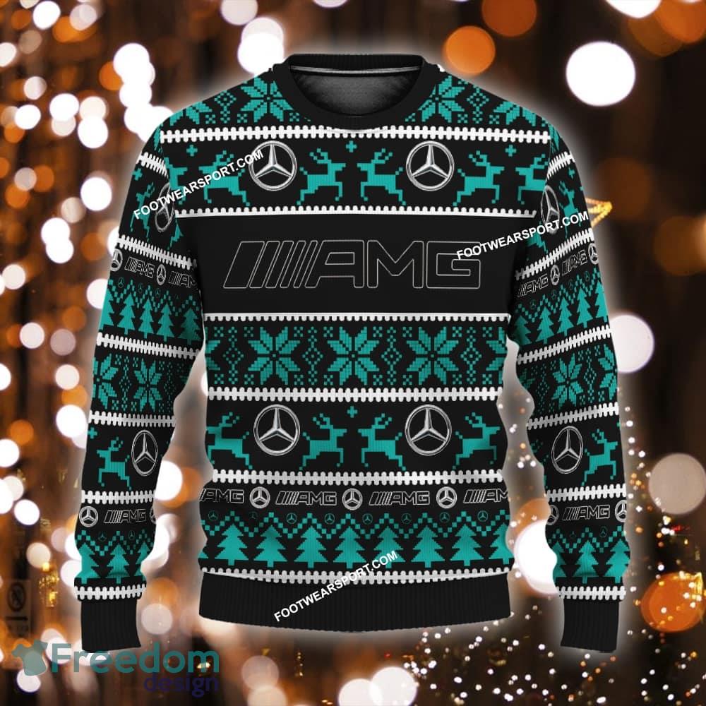 NEW Family F1 Racing Mercedes AMG PETRONAS F1 Team Ugly Christmas Sweater Gift For Adult - F1 Racing Mercedes AMG PETRONAS F1 Team Ugly Christmas Sweater For Men And Women Photo 1