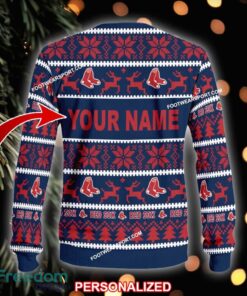 NEW Festoon Boston Red Sox Ugly Christmas Sweater Gift For Men And Women - MLB Boston Red Sox Ugly Christmas Sweater For Men And Women Photo 2