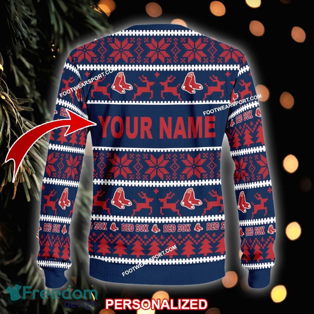 NEW Festoon Boston Red Sox Ugly Christmas Sweater Gift For Men And Women image NEW Festoon Boston Red Sox Ugly Christmas Sweater Gift For Men And Women - MLB Boston Red Sox Ugly Christmas Sweater For Men And Women Photo 2