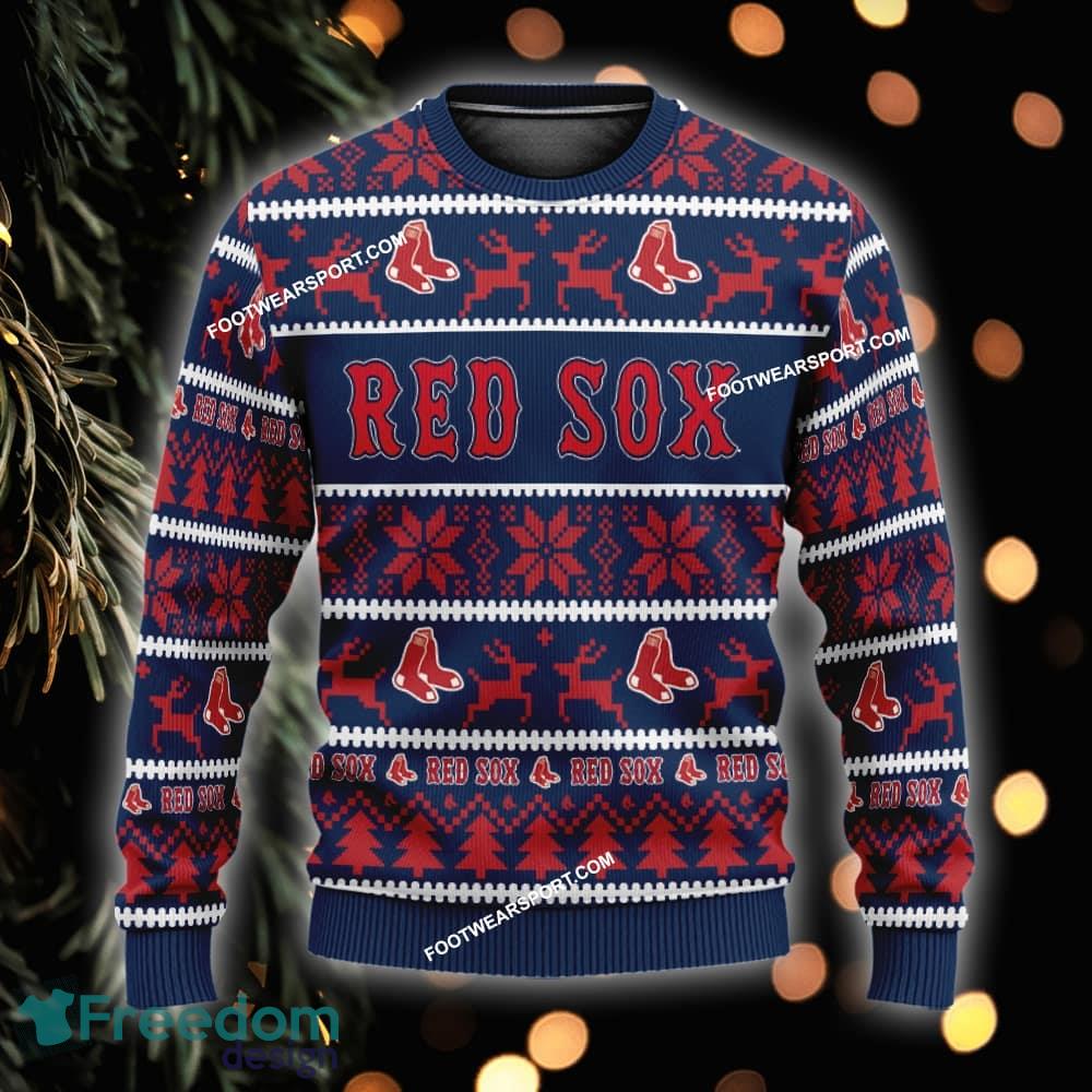 NEW Festoon Boston Red Sox Ugly Christmas Sweater Gift For Men And Women image NEW Festoon Boston Red Sox Ugly Christmas Sweater Gift For Men And Women - MLB Boston Red Sox Ugly Christmas Sweater For Men And Women Photo 1