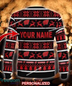 NEW Fireplace Wisconsin Badgers Ugly Christmas Sweater Gift Holidays - NCAA Wisconsin Badgers Ugly Christmas Sweater For Men And Women Photo 2