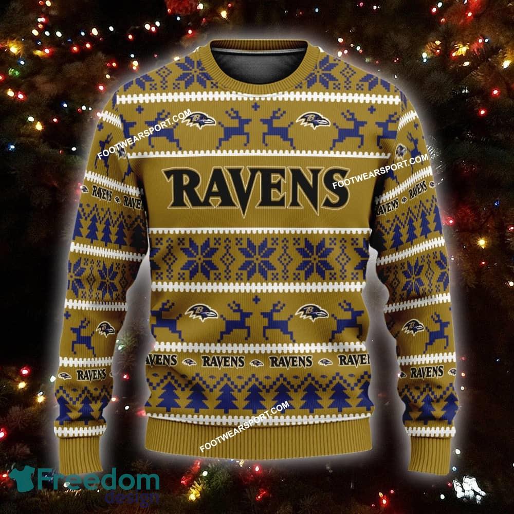 NEW Friends Baltimore Ravens Ugly Christmas 3D Sweater Gift For Adult image NEW Friends Baltimore Ravens Ugly Christmas 3D Sweater Gift For Adult - NFL Baltimore Ravens Ugly Christmas Sweater For Men And Women Photo 1