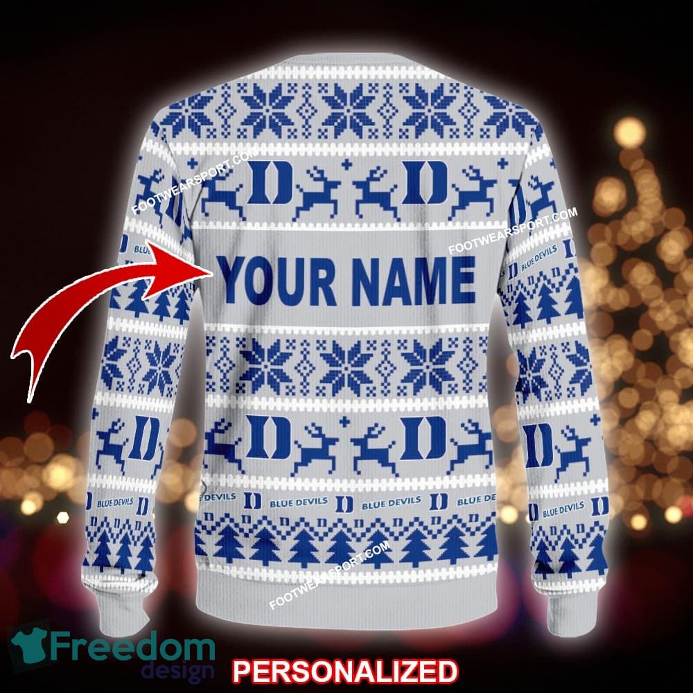 NEW Glee Duke Blue Devils Ugly Christmas 3D Sweater Gift For Adult image NEW Glee Duke Blue Devils Ugly Christmas 3D Sweater Gift For Adult - NCAA Duke Blue Devils Ugly Christmas Sweater For Men And Women Photo 2