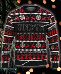NEW Ice-skating Ohio State Buckeyes Knitted Christmas Sweater AOP Gift For Men And Women