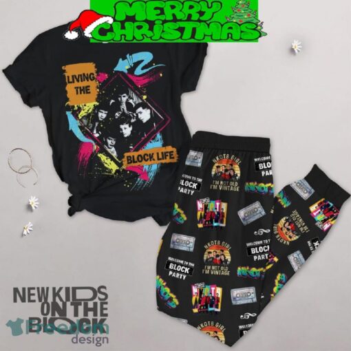 New Kids On The Block Living The Block Life Fleece Pajamas Set All Over Print Christmas Gift - New Kids On The Block Living The Block Life Fleece Pajamas Set-1