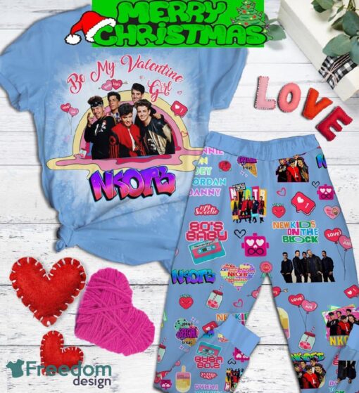 New Kids On The Block My Valentine Fleece Pajamas Set For Christmas - New Kids On The Block My Valentine Fleece Pajamas Set-1