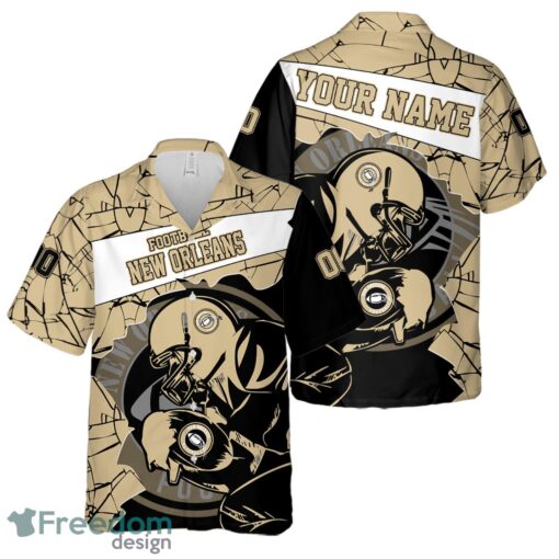 New Orleans Football Team Personalized Name Number Hawaiian Shirt And Shorts Team Gift Product Photo 1