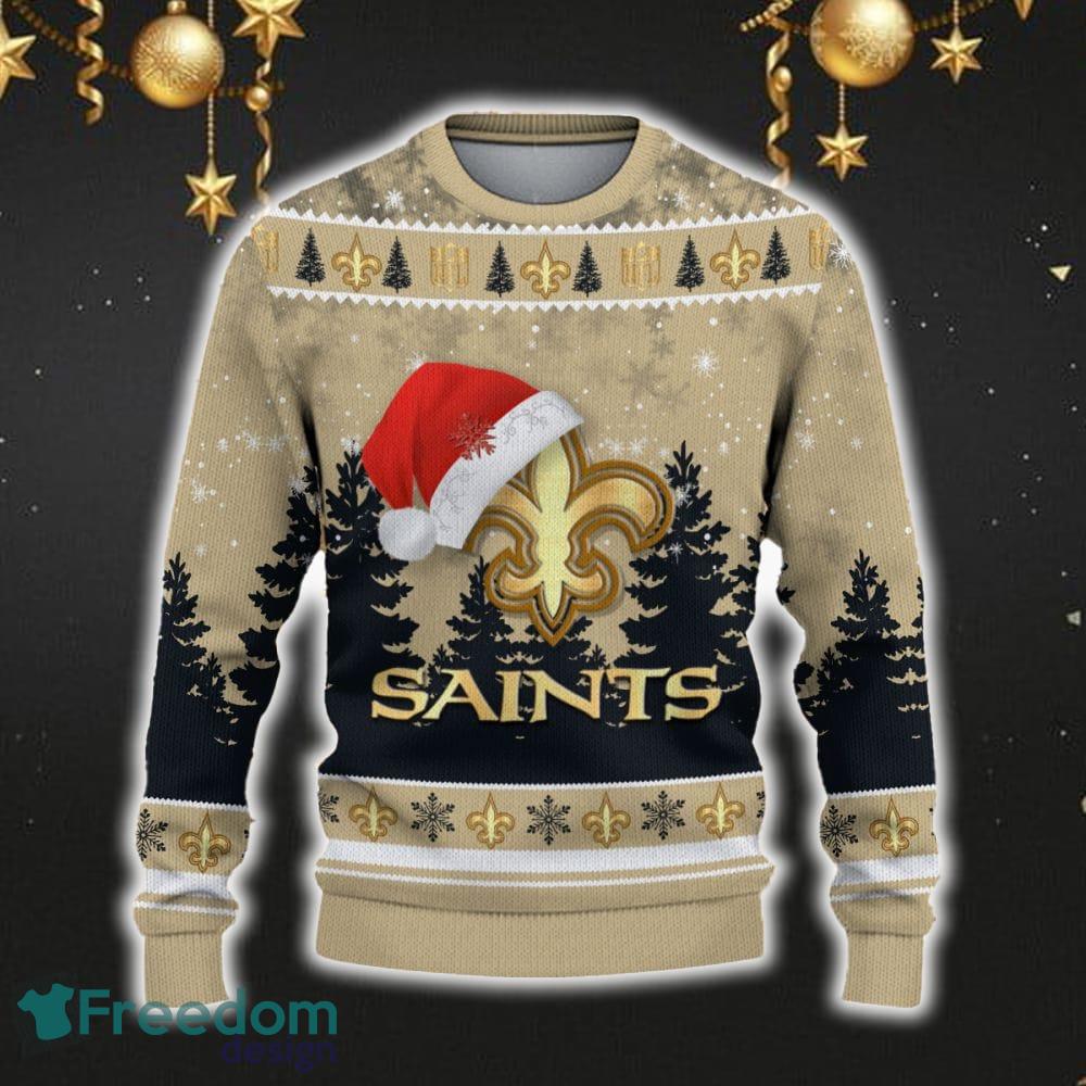 New Orleans Saints Car For Fans 3D Sweater Ugly Christmas Santa Hat Tree Gift For Men Women image New Orleans Saints Car For Fans 3D Sweater Ugly Christmas Santa Hat Tree Gift For Men Women - New Orleans Saints Ugly Christmas Sweater_2