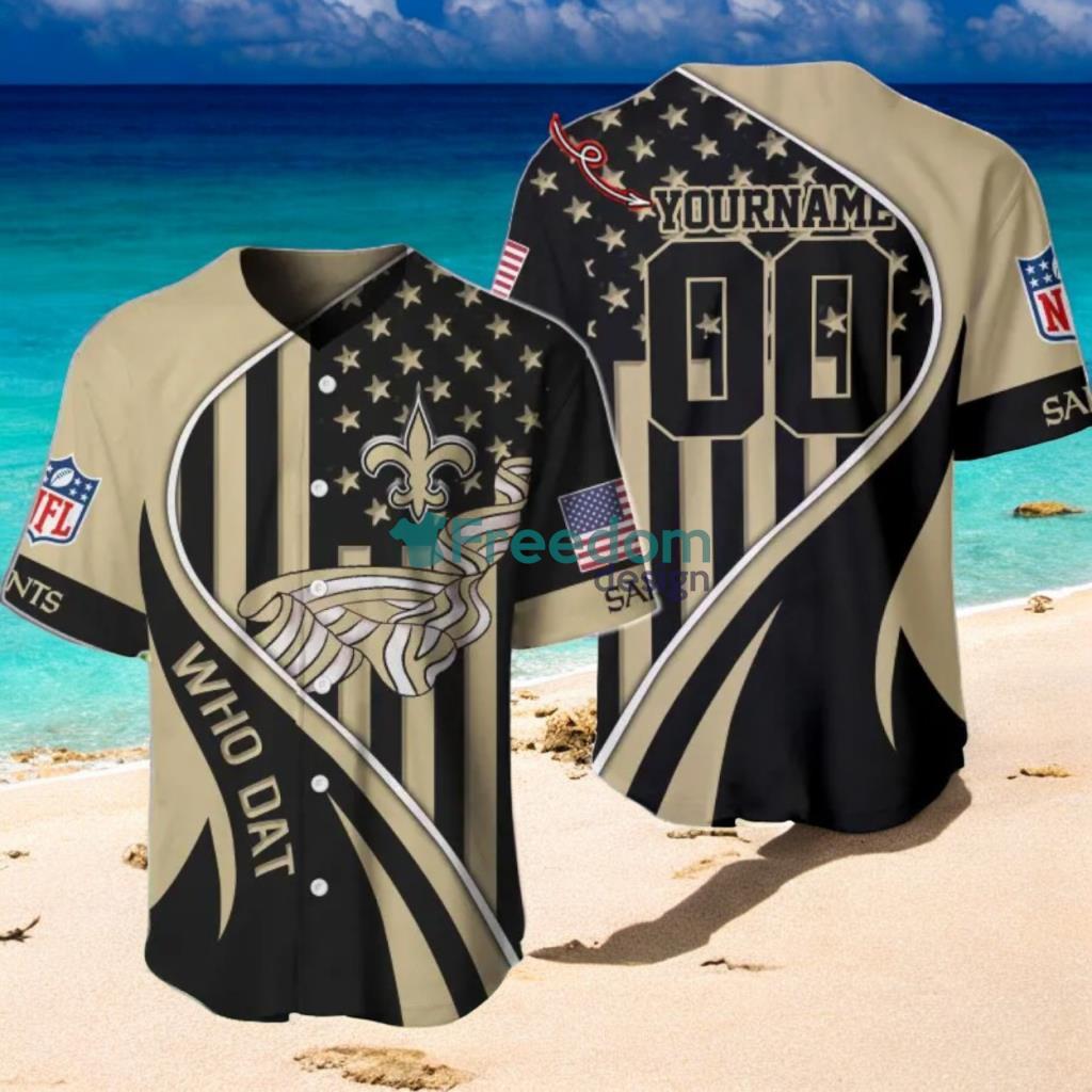 New Orleans Saints Custom Name And Number Slogan Baseball Jersey Shirt image New Orleans Saints Custom Name And Number Slogan Baseball Jersey Shirt Product Photo 1