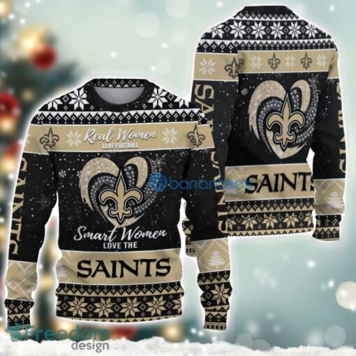 New Orleans Saints Logo Ugly Christmas Sweater For Fans Men And Women Christmas Gift Ideas Product Photo 2