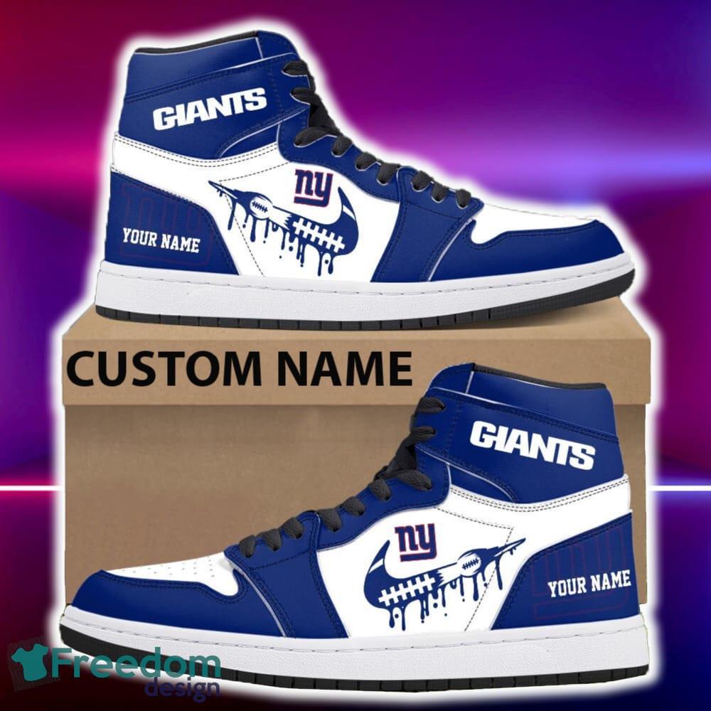 New York Giants Air Jordan Hightop Shoes New Custom Name For Fans Gift Sneaker image New York Giants Air Jordan Hightop Shoes New Custom Name For Fans Gift Sneaker - New York Giants Air Jordan Hightop Shoes Photo 4