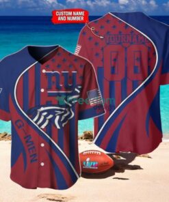 New York Giants Custom Name And Number Slogan Baseball Jersey Shirt