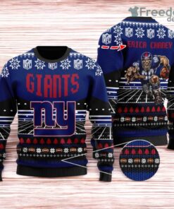 New York Giants Ugly Sweater Mascot NFL Christmas Gifts for big fans