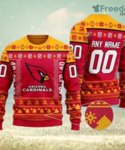NFL Arizona Cardinals Custom Name Number Ugly Christmas Sweater V3 Gift Christmas