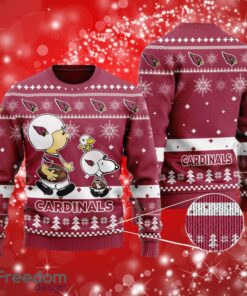 NFL Arizona Cardinals Funny Charlie Brown Peanuts Snoopy Christmas Red White Sweater Full Over Print Gifts Christmas 3D Sweater Shirt