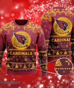 NFL Arizona Cardinals Santa Claus In The Moon Christmas Full Over Print Gifts Christmas 3D Sweater Shirt