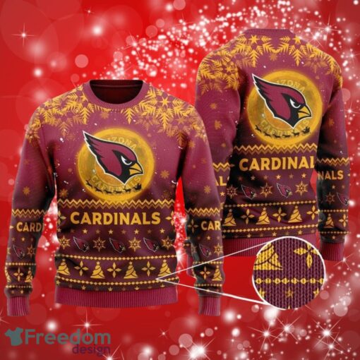 NFL Arizona Cardinals Santa Claus In The Moon Christmas Full Over Print Gifts Christmas 3D Sweater Shirt Product Photo 1