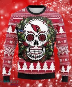 NFL Arizona Cardinals Skull Flower Christmas Full Over Print Gifts Christmas 3D Sweater Shirt