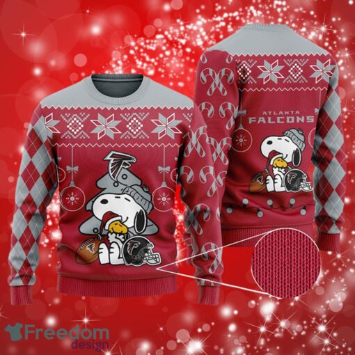 NFL Atlanta Falcons Funny Charlie Brown Peanuts Snoopy Christmas Full Over Print Gifts Christmas 3D Sweater Shirt Product Photo 1