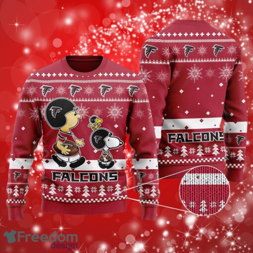 NFL Atlanta Falcons Logo Charlie Brown Peanuts Snoopy Christmas Full Over Print Gifts Christmas 3D Sweater Shirt Product Photo 1