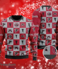 NFL Atlanta Falcons Logo Checkered Flannel Design Christmas Full Over Print Gifts Christmas 3D Sweater Shirt