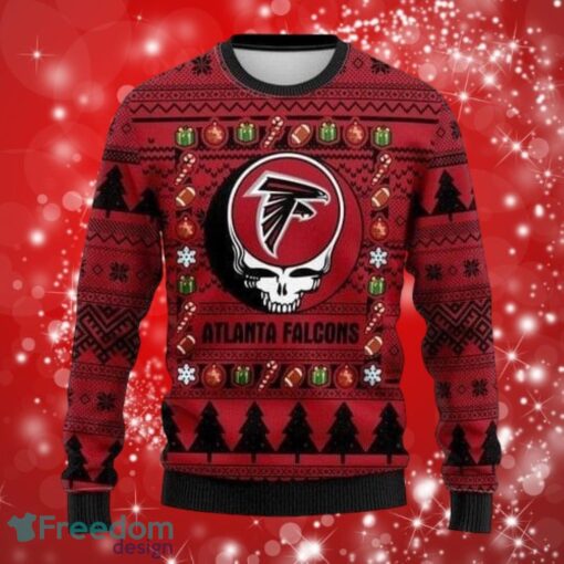 NFL Atlanta Falcons Logo Grateful Dead Christmas Warmth Full Over Print Gifts Christmas 3D Sweater Shirt Product Photo 1