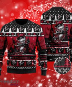 NFL Atlanta Falcons Logo Jack Skellington Halloween Holiday Party Christmas Full Over Print Gifts Christmas 3D Sweater Shirt