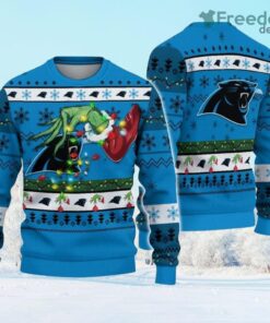 NFL Carolina Panthers Grinch Christmas Ugly Sweater Gift Christmas
