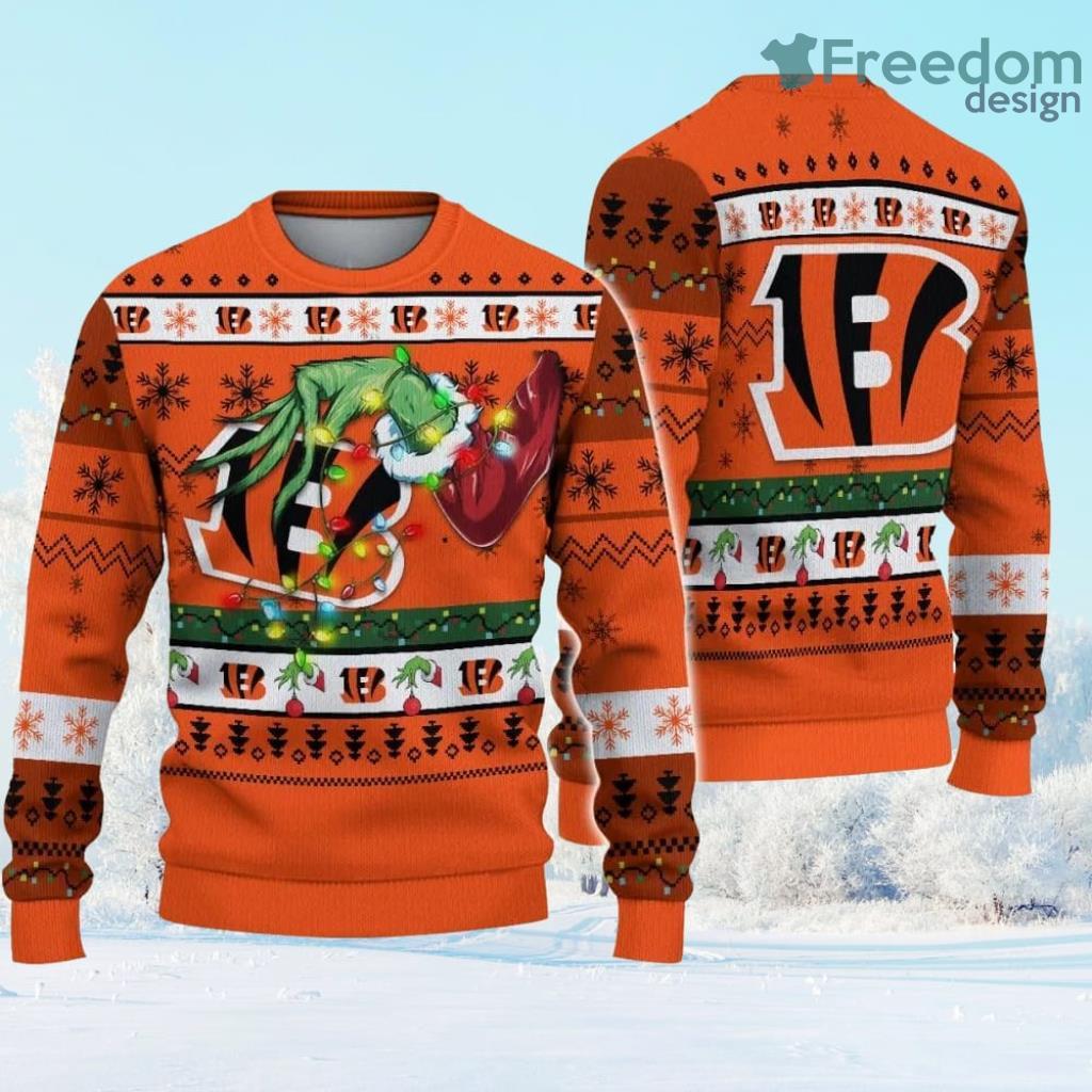 NFL Cincinnati Bengals Grinch Christmas Ugly Sweater Gift Christmas image NFL Cincinnati Bengals Grinch Christmas Ugly Sweater Gift Christmas Product Photo 1