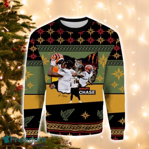 NFL Ja’marr Chase Tiger Bengals Christmas Gift Ugly Christmas Sweater For Men And Women Product Photo 1