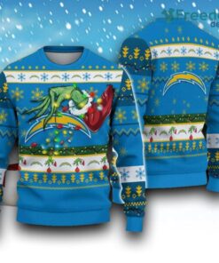 NFL Los Angeles Chargers Grinch Christmas Ugly Sweater Gift Christmas