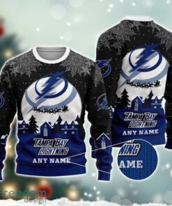 NHL Tampa Bay Lightning Logo Team Sport Ugly Christmas Sweater Custom Name Christmas Holiday Gift