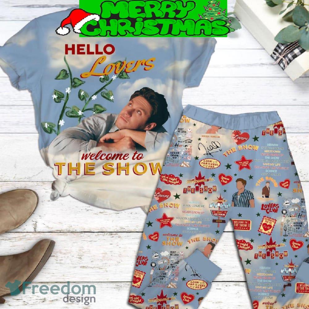 Niall Horan Hello Lovers Welcome To The Show Fleece Pajamas Set All Over Print Christmas Gift - Niall Horan Hello Lovers Welcome To The Show Fleece Pajamas Set-1