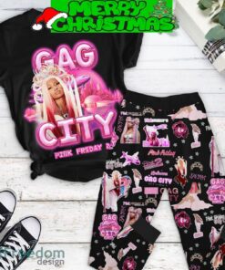 Nicki Minaj Gag City The Pink Friday 2 Tour Fleece Pajamas Set Black Design Men Women For Fans - Nicki Minaj Gag City The Pink Friday 2 Tour Fleece Pajamas Set Black Design-1