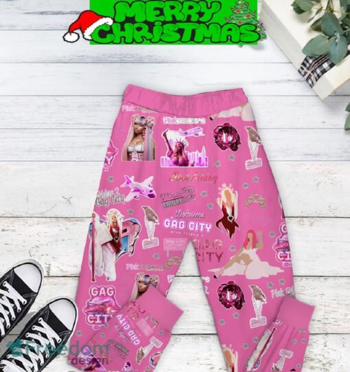 Nicki Minaj Gag City The Pink Friday 2 Tour Pink Version Fleece Pajamas Set Gift Family - Nicki Minaj Gag City The Pink Friday 2 Tour Pink Version Fleece Pajamas Set-3