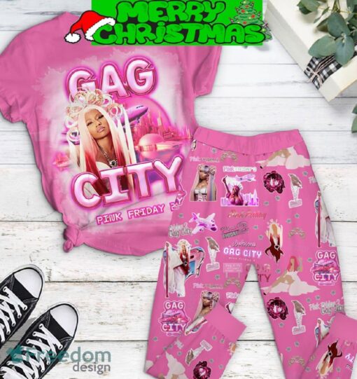 Nicki Minaj Gag City The Pink Friday 2 Tour Pink Version Fleece Pajamas Set Gift Family - Nicki Minaj Gag City The Pink Friday 2 Tour Pink Version Fleece Pajamas Set-1