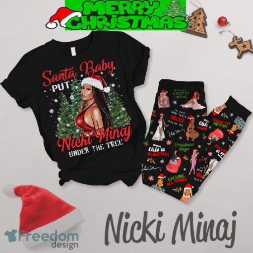 Nicki Minaj Under The Tree Christmas Fleece Pajamas Set For Christmas - Nicki Minaj Under The Tree Christmas Fleece Pajamas Set-1