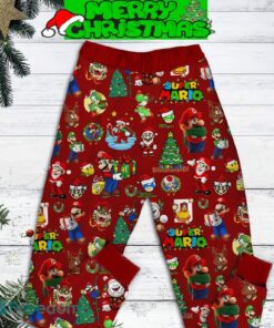 Nintendo Super Mario Merry Super Christmas Santa Mario Christmas Tree Pajamas Set Full Print Christmas For Women - Nintendo Super Mario Merry Super Christmas Santa Mario Christmas Tree Pajamas Set-2