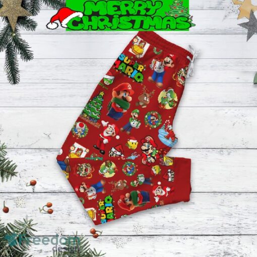 Nintendo Super Mario Merry Super Christmas Santa Mario Christmas Tree Pajamas Set Full Print Christmas For Women - Nintendo Super Mario Merry Super Christmas Santa Mario Christmas Tree Pajamas Set-3