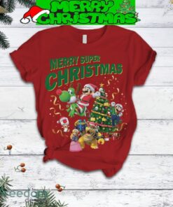 Nintendo Super Mario Merry Super Christmas Santa Mario Christmas Tree Pajamas Set Full Print Christmas For Women - Nintendo Super Mario Merry Super Christmas Santa Mario Christmas Tree Pajamas Set-4