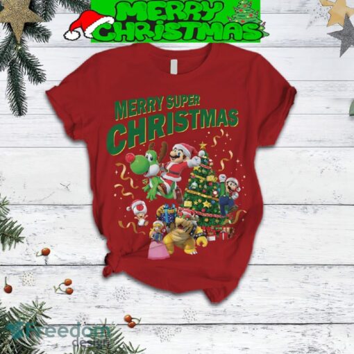 Nintendo Super Mario Merry Super Christmas Santa Mario Christmas Tree Pajamas Set Full Print Christmas For Women - Nintendo Super Mario Merry Super Christmas Santa Mario Christmas Tree Pajamas Set-4