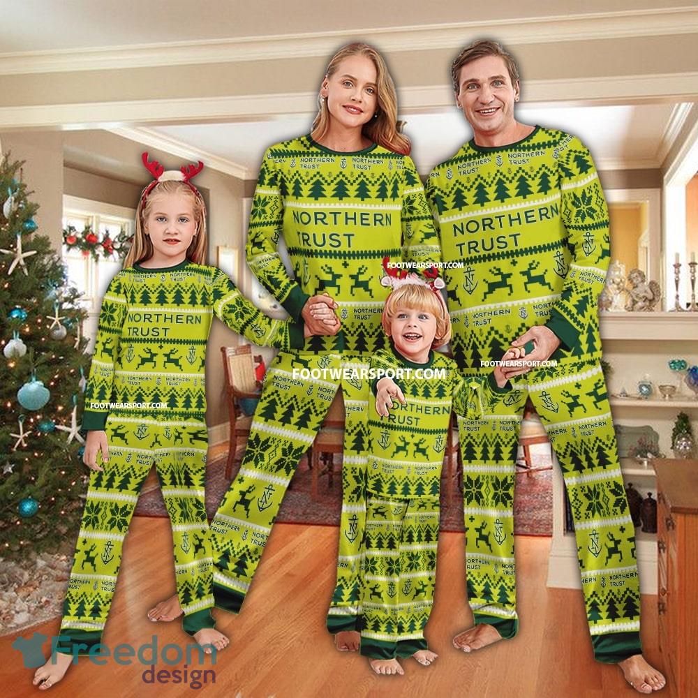 Northern Trust Logo Pattern Ugly Christmas Pajamas Set Gift Family - Northern Trust Logo Pattern Ugly Christmas Pajamas Set Gift Family