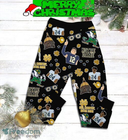 Notre Dame Fighting Irish Kind Of Girl Fleece Pajamas Set All Over Print Christmas Gift - Notre Dame Fighting Irish Kind Of Girl Fleece Pajamas Set-2