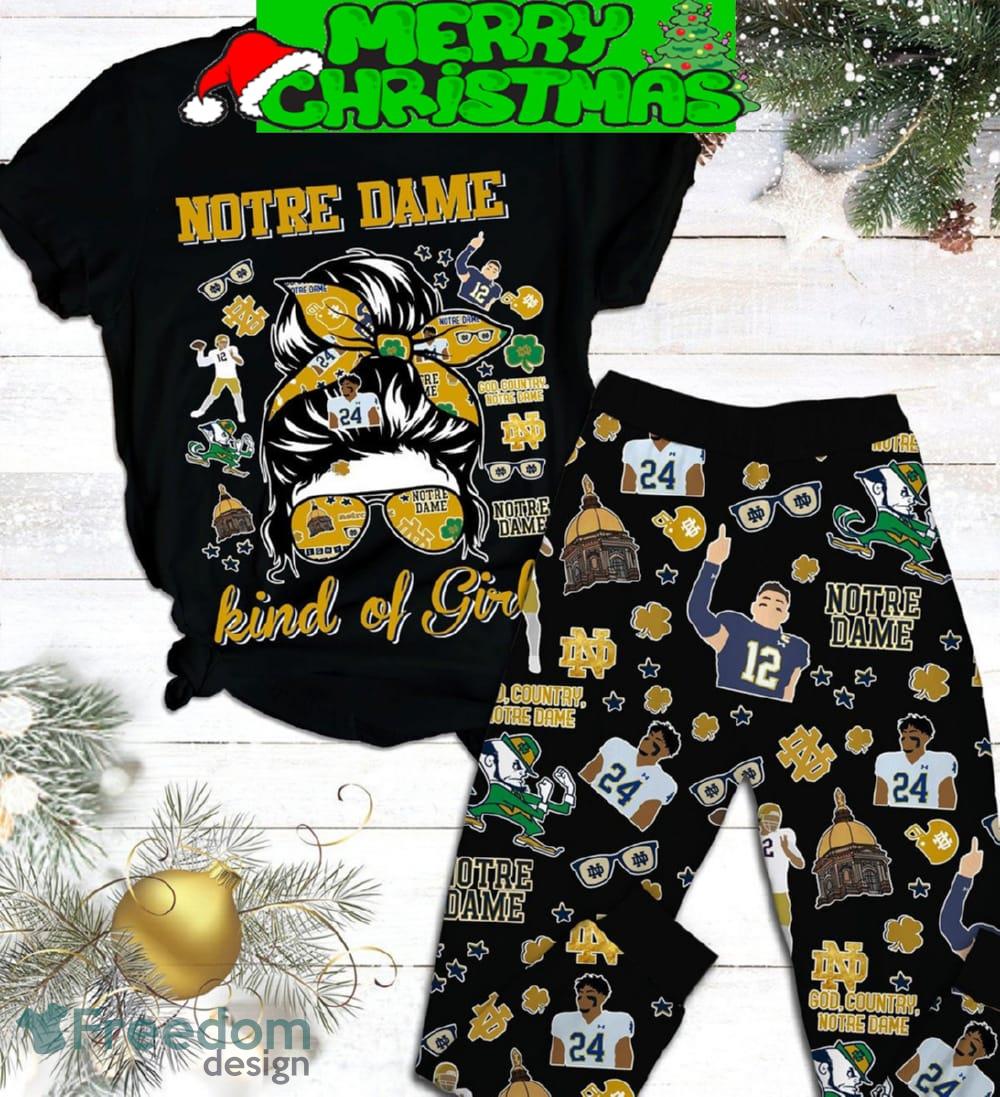 Notre Dame Fighting Irish Kind Of Girl Fleece Pajamas Set All Over Print Christmas Gift - Notre Dame Fighting Irish Kind Of Girl Fleece Pajamas Set-1