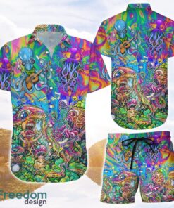 Octopus Hawaiians Shirt Octopus Trippy Hippie Beach Aloha Hawaiian Shirts and Shorts