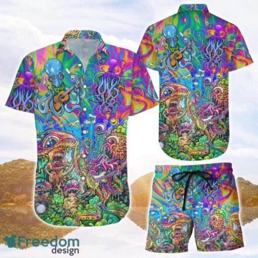 Octopus Hawaiians Shirt Octopus Trippy Hippie Beach Aloha Hawaiian Shirts and Shorts Product Photo 1