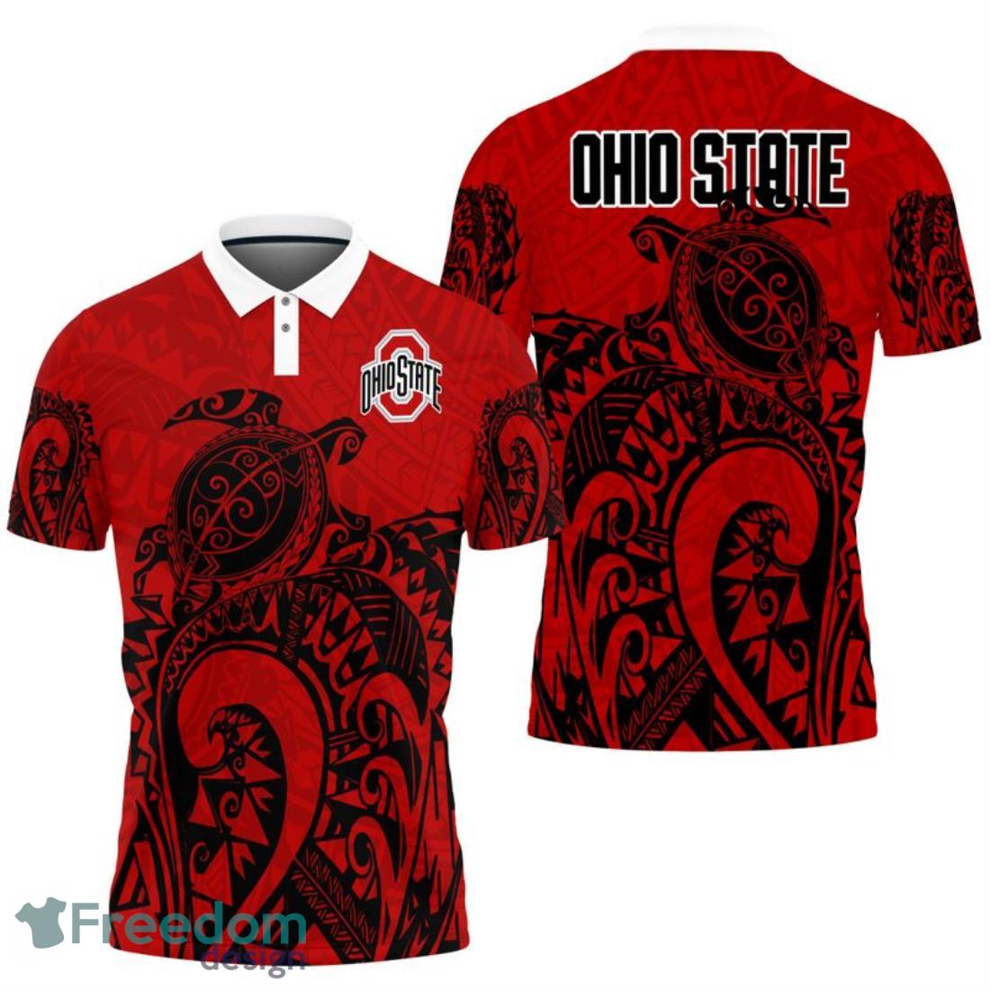 Ohio State Buckeyes Turtle Polynesian Pattern Polo Shirt image Ohio State Buckeyes Turtle Polynesian Pattern Polo Shirt Product Photo 1