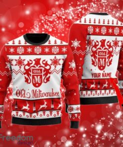 Old Milwaukee Custom Name Red Ugly Christmas Sweater 3D